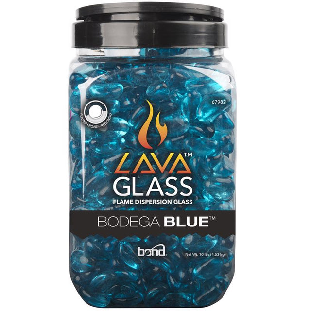 Bond Manufacturing Bodega Blue Gloss Glass Fire Pit Lava Glass