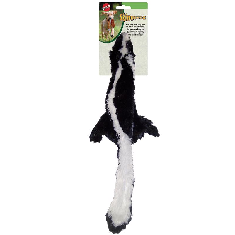 Spot Skinneeez Black/White Plush Skunk Dog Toy Medium 1 pk