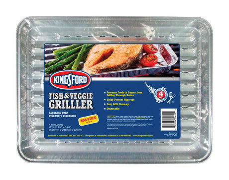 Kingsford Aluminum Grilling Pan 16 in. L X 11.75 in. W 4 pk