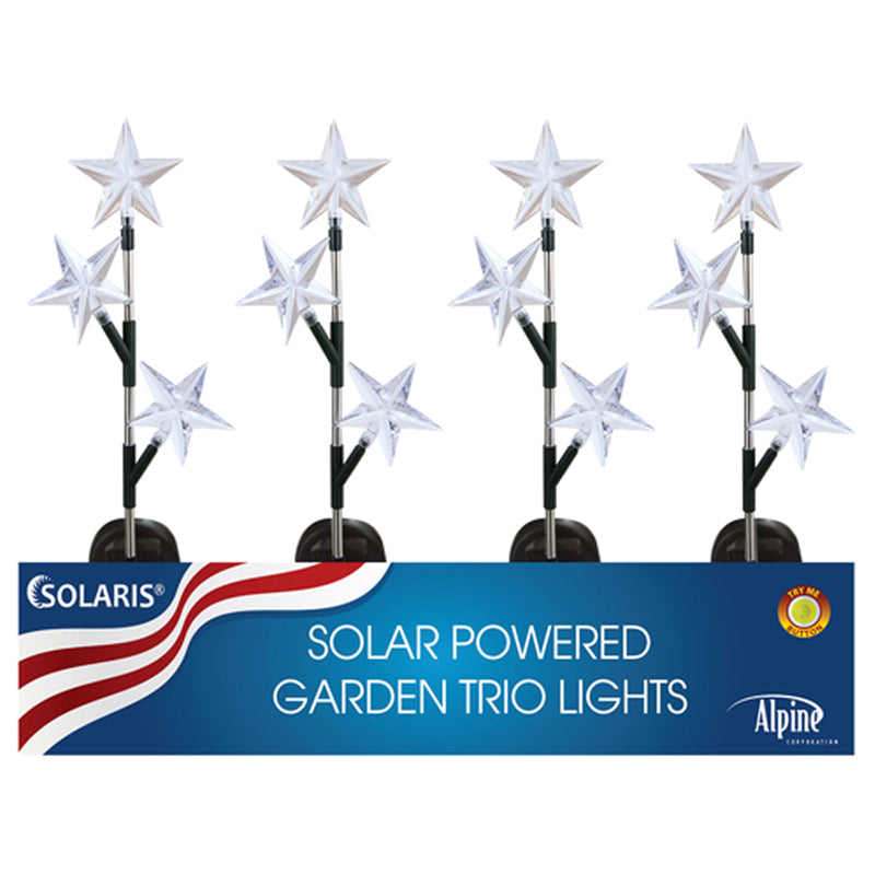 Alpine Multicolored Acrylic 33.25 in. H Star Solar Star Trio Garden Stake