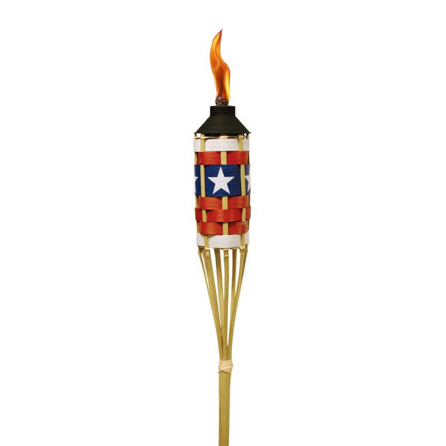 TIKI Easy Pour Multi-color Bamboo 57 in. American Flag Bamboo Torch 1 pc