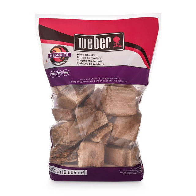 Weber Firespice Mesquite All Natural Mesquite Wood Smoking Chunks 350 cu in