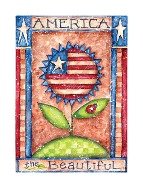 Meadow Creek America the Beautiful Garden Flag 18 in. H X 12-1/2 in. W