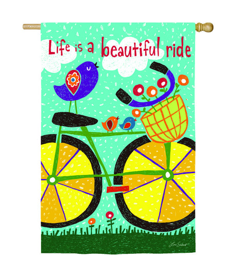 Meadow Creek Life is a Beautiful Ride Garden Flag 18 in. H X 12-1/2 in. W