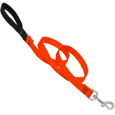 LupinePet Basic Solids Blaze Orange Blaze Orange Nylon Dog Leash