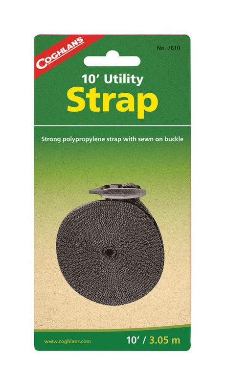 Coghlan's 1 in. W X 10 ft. L Black Utility Strap 1 lb 1 pk