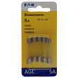 Bussmann 5 amps AGC Clear Glass Tube Fuse 5 pk