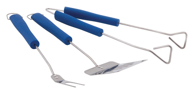 Grill Mark Stainless Steel Blue/Silver Grill Tool Set 3 pc