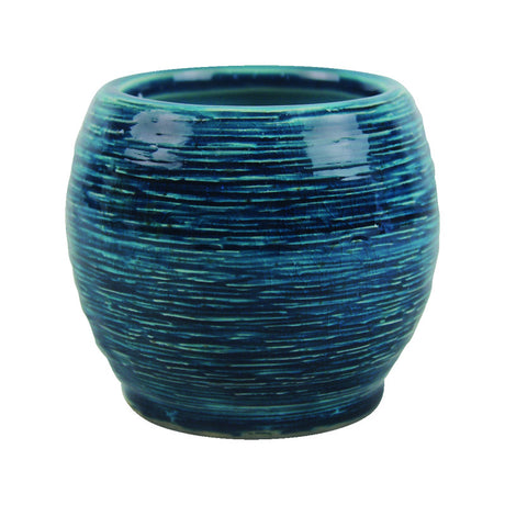 Trendspot Blue Stone 3.5 in. H Textured Candle Holder