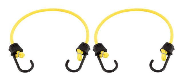 Keeper Black/Yellow Bungee Cord 24 in. L X 0.315 in. 2 pk