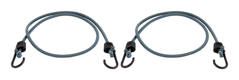 Keeper Black/Gray Bungee Cord 48 in. L X 0.315 in. 2 pk