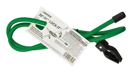 Keeper Lock-It Green Adjustable Bungee Cord 36 in. L X 0.5 in. 1 pk