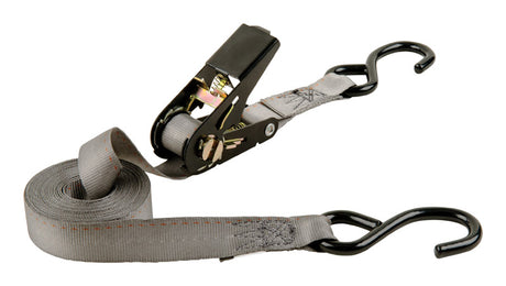 Keeper 1 in. W X 14 ft. L Gray Tie Down w/Ratchet 500 lb 1 pk