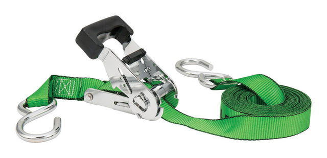 Keeper 1 in. W X 16 ft. L Green Ratchet Tie Down Strap 500 lb 1 pk