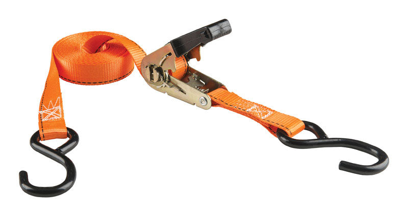 Keeper 1 in. W X 15 ft. L Orange Tie Down w/Ratchet 500 lb 2 pk