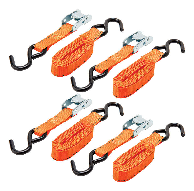 Keeper 1 in. W X 10 ft. L Orange Tie Down Strap 300 lb 4 pk