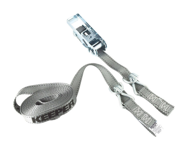 Keeper 1 in. W X 15 ft. L Gray Tie Down w/Ratchet 666 lb 1 pk