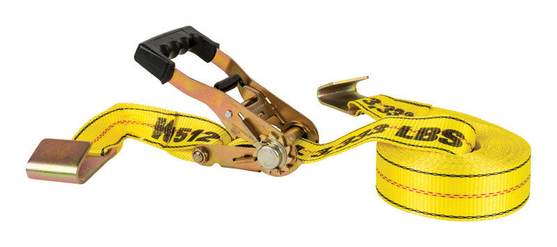 Keeper 2 in. W X 27 ft. L Yellow Ratchet Tie Down Strap 3333 lb 1 pk