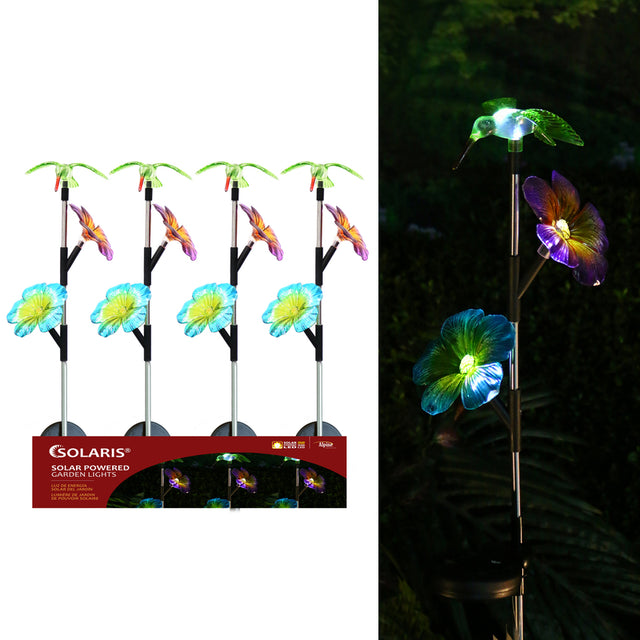 Alpine Solaris Multi-color Plastic 31 in. H Hummingbird Solar Garden Stake