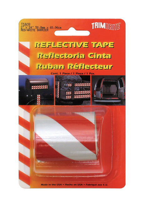 Trim Brite 2 in. W X 24 in. L Red/White Reflective Tape 1 pk