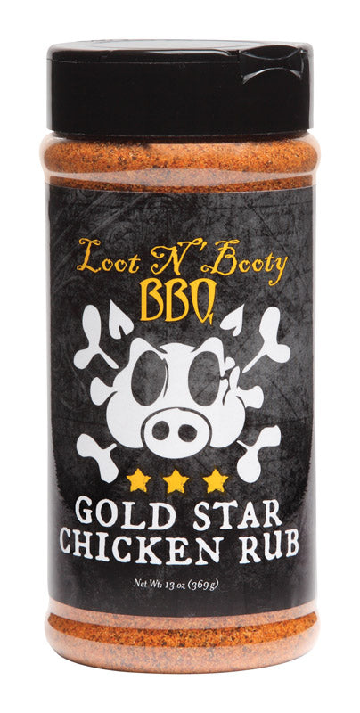 Loot N' Booty Gold Star Chicken BBQ Rub 13 oz