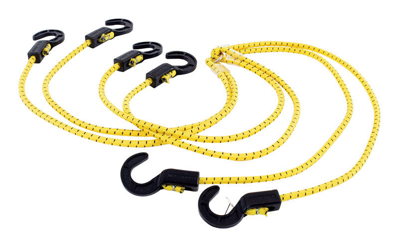 Keeper Black/Yellow Adjustable Bungee Cord 50 in. L X 0.14 in. 1 pk