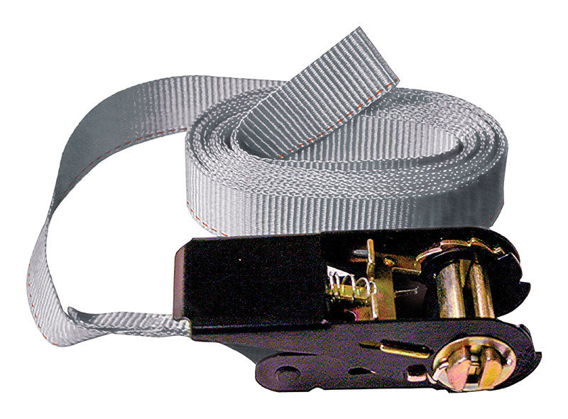 Keeper 1 in. W X 13 ft. L Gray Tie Down w/Ratchet 400 lb 1 pk