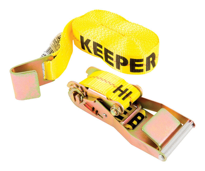 Keeper 2 in. W X 30 ft. L Yellow Tie Down Strap 3333 lb 1 pk