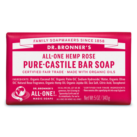 Dr. Bronner's Organic Rose Scent Pure-Castile Bar Soap 5 oz