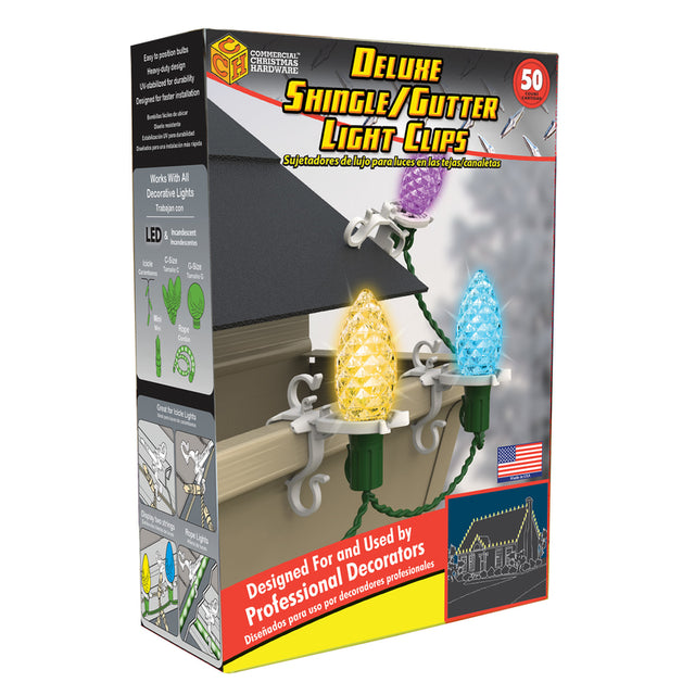 Adams Deluxe Shingle/Gutter Light Clips 50 pk