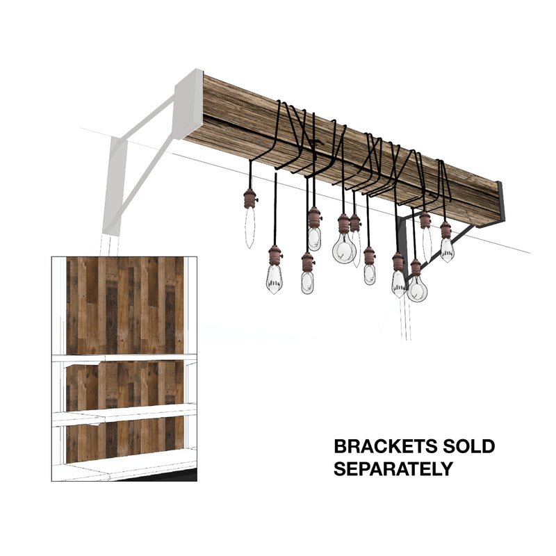 10 in. H X 36 in. W X 6 in. D Assorted Wood Light Beam Overhang Kit Display
