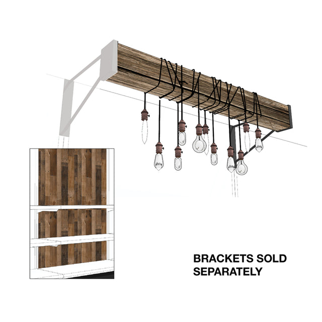 10 in. H X 36 in. W X 6 in. D Assorted Wood Light Beam Overhang Kit Display