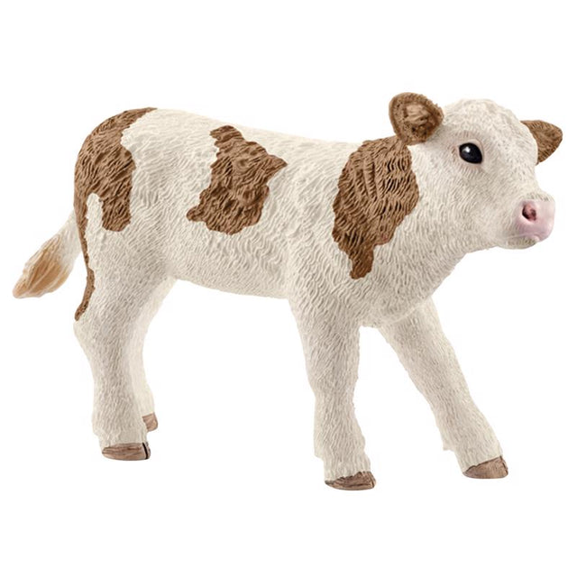 Schleich Farm World Simmental Calf Toy Plastic Brown/White