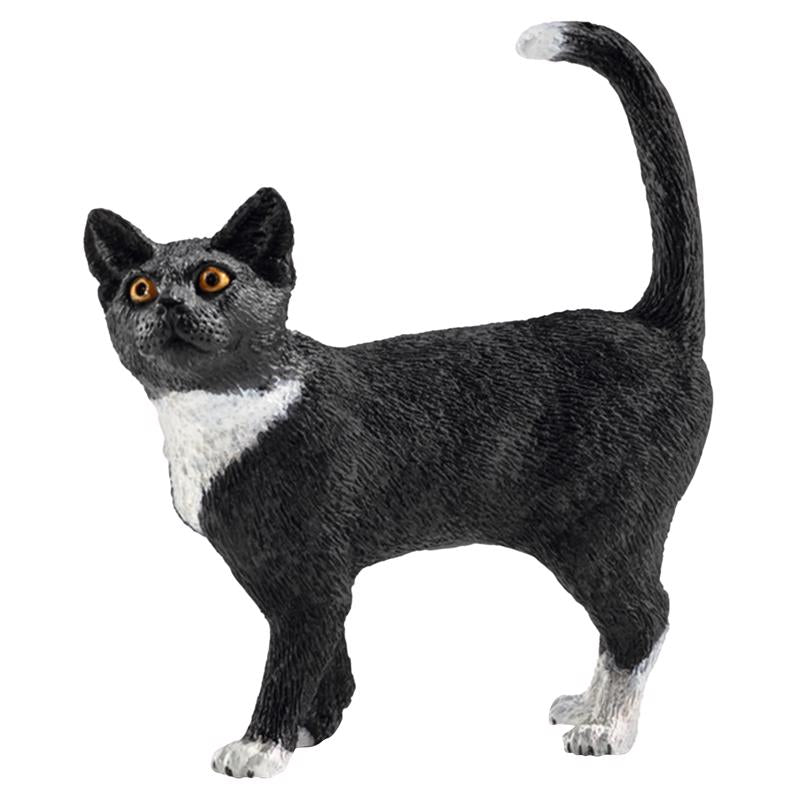 Schleich Farm World Standing Cat Toy Plastic Black/White