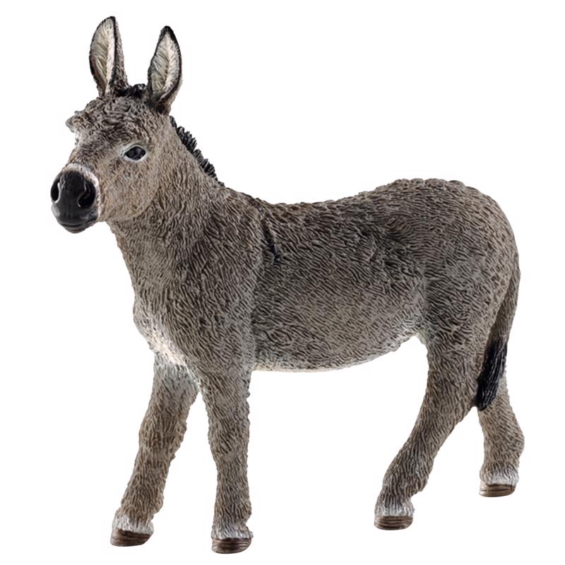 Schleich Farm World Donkey Toy Plastic Black/White