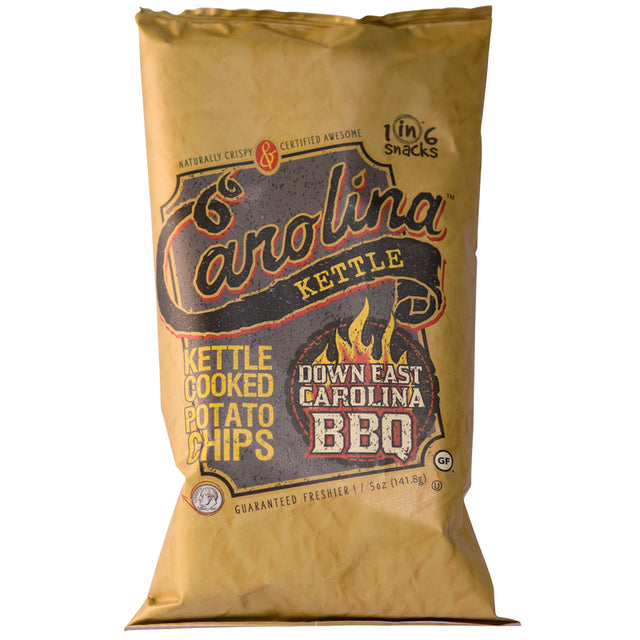 1 in 6 Snacks Carolina Down East BBQ Potato Chips 5 oz Bagged