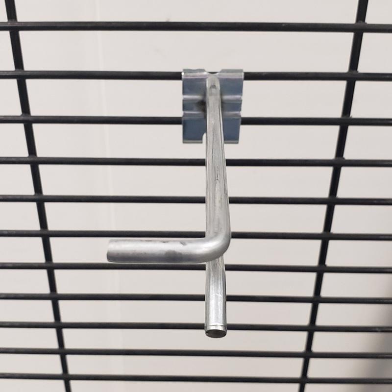 4 in. 212 Silver Metal Cross bar non scanning hooks Wire Rack Hooks 50 pk