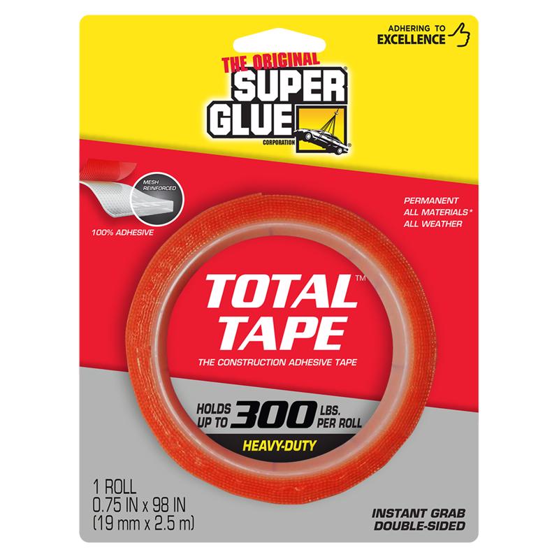 The Original Super Glue Super Strong Double Sided 0.75 in. W X 98 in. L Mounting Tape Clear