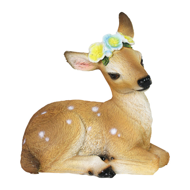 Exhart Resin/Stone Multi-color 5 in. Deer Garden Statue