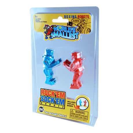 Super Impulse Worlds Smallest Rock Em Sock Em Robots Plastic Red and Blue 2 pc