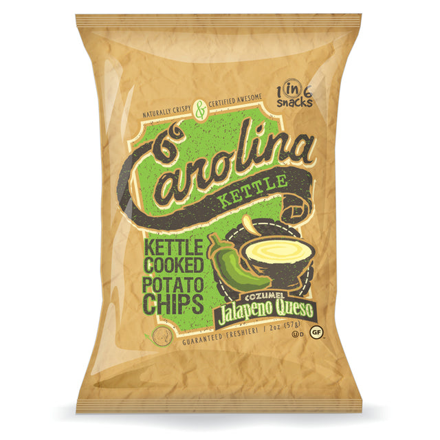 1 in 6 Snacks Carolina Cozumel Jalapeno Queso Kettle Cooked Potato Chips 2 oz Bagged