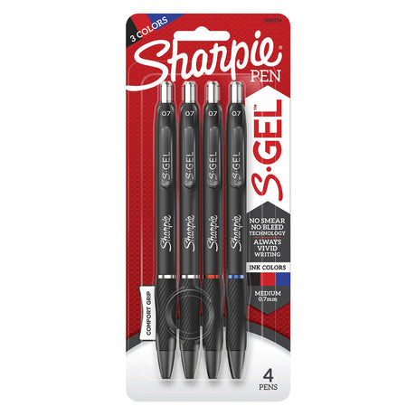 Sharpie S-Gel Assorted Retractable Gel Pen 4 pk