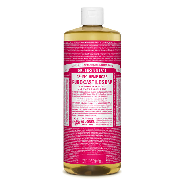 Dr. Bronner's Organic Rose Scent Pure-Castile Liquid Soap 32 oz 1 pk