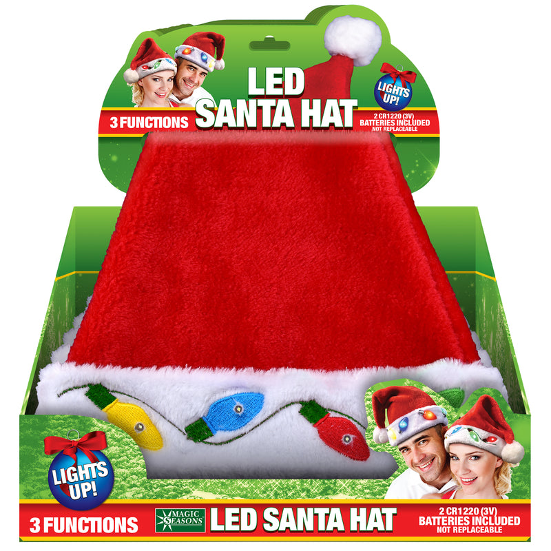 Magic Seasons Christmas LED Santa Hat Plush 1 pc