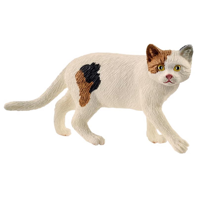 Schleich Farm World American Shorthair Cat Toy Plastic White