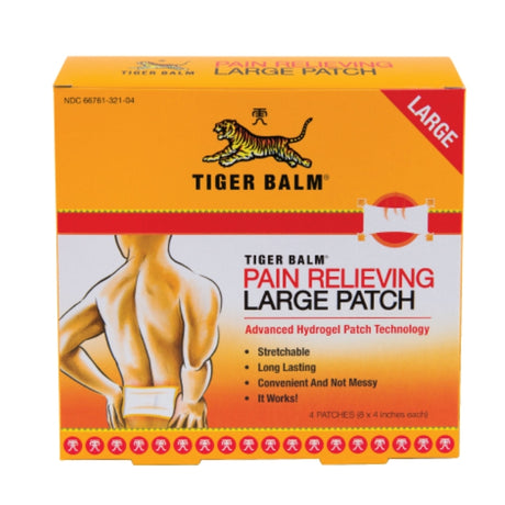 Tiger Balm Large White Pain Relief Patch 1 pk 4 pc