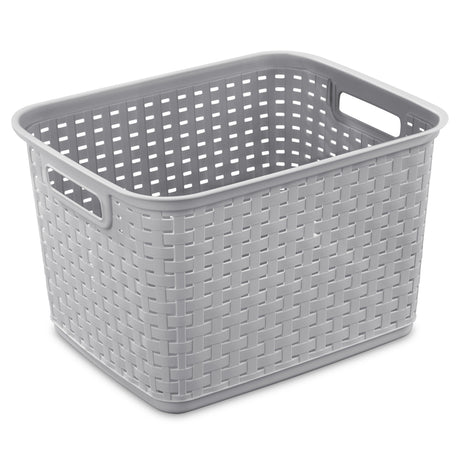 Sterilite 1.8 cu ft Gray Woven Basket 9.375 in. H X 12.25 in. W X 15 in. D