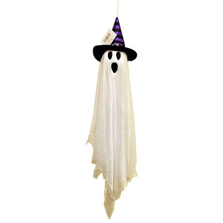 Fun World 27 in. Friendly Ghost with Hat Hanging Decor