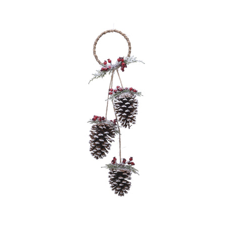 Decoris Multicolored Pinecone with Berries Hanger 23 in.