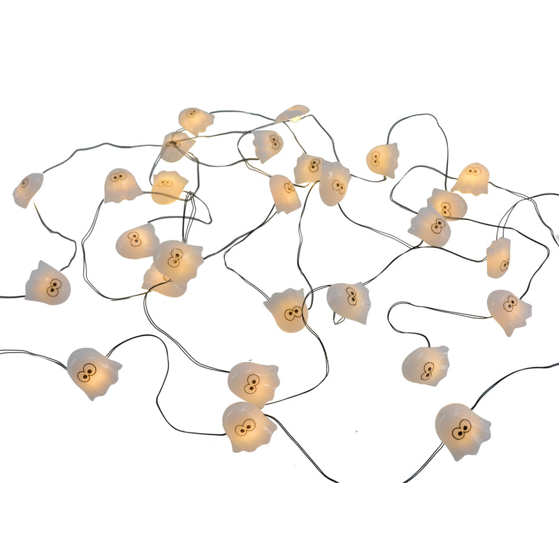 Celebrations Halloween Warm White .2 in. LED Prelit Ghost String Lights